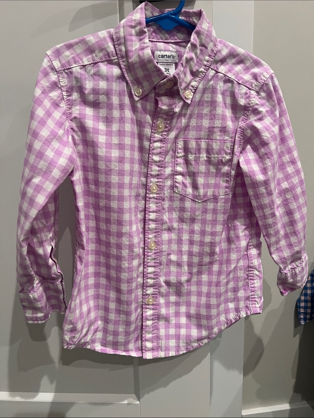 Carter's Lilac and White Gingham Button-Down Shirt